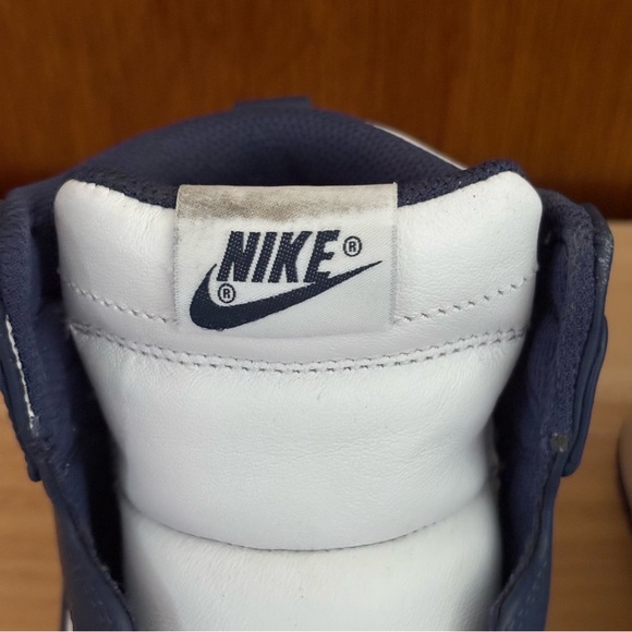 NIKE x SACAI sz 9 Dunk Lux High No Laces White Navy Blue 776446 Nikelab - Picture 3 of 13